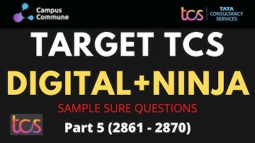 TCS DIGITAL NINJA - Aptitude Sample Sure Questions with Answers | Part 5 | 2861 - 2870 | By MJ