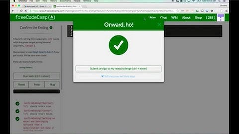 Free Code Camp: Confirm the Ending