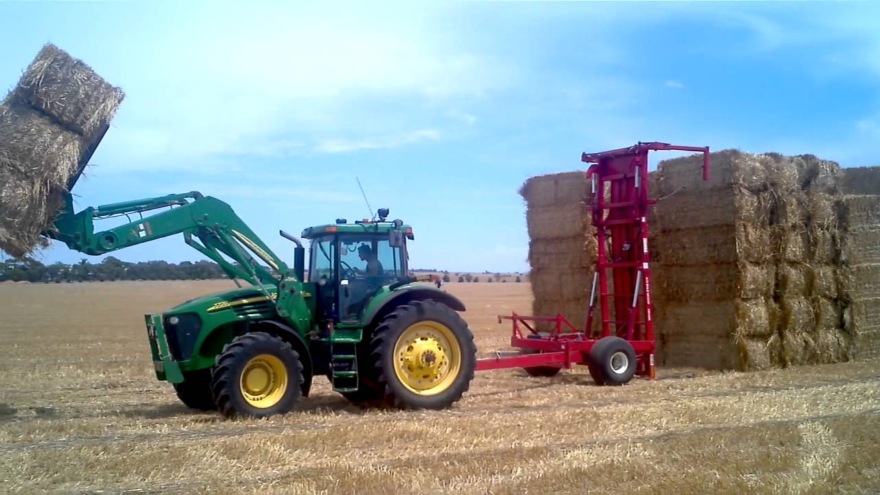 Stacking Straw Bales - YouTube