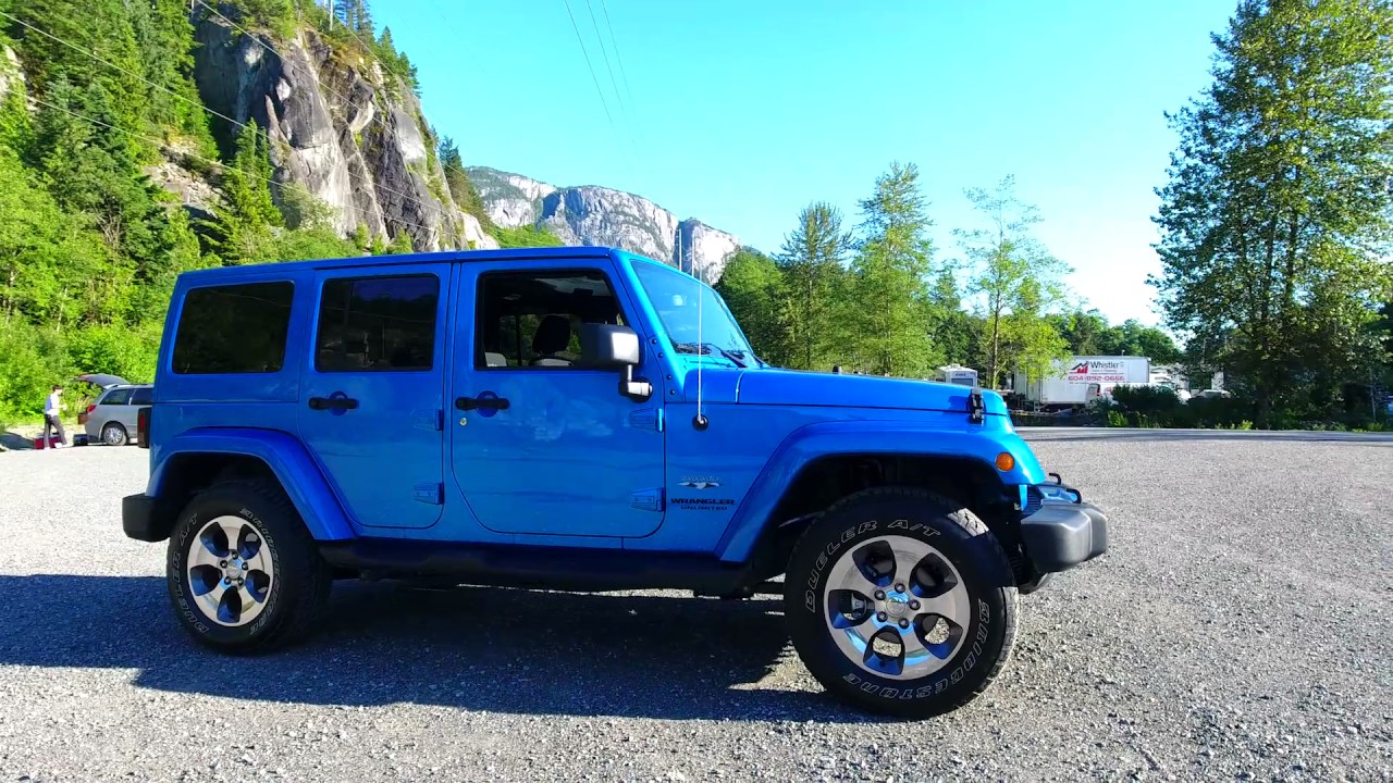 2016 Jeep Wrangler Unlimited Sahara SUV Squamish Hydro Blue - YouTube