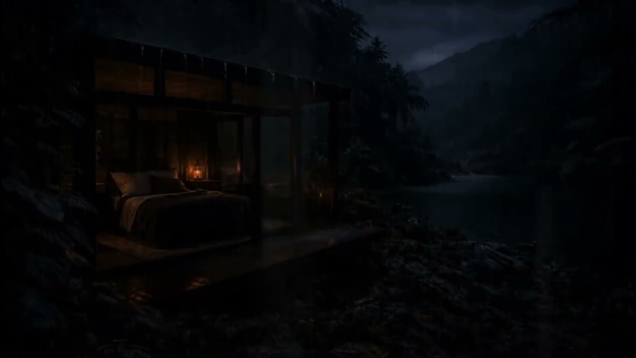 Heavy Rain in a Dark Cozy Room (No Ads) 🌧️ | Peaceful Night for Deep Sleep