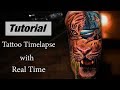 Tiger Face - Tattoo Timelapse with Real Time