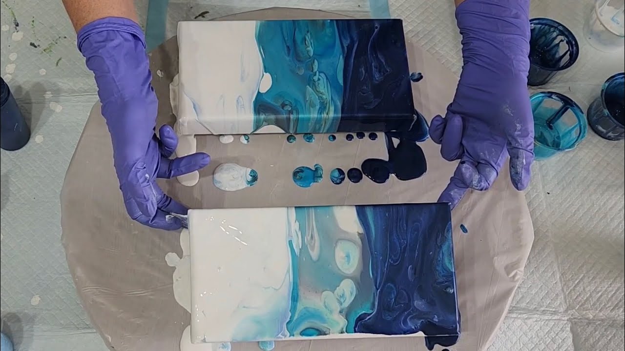 #157 Step by Step Creation of Twin Flip Cup Acrylic Pour Paintings on ...