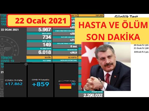 Son dakika : 22 Ocak Bugünkü vaka sayısı | Korona virüs vaka sayıları tablosu | Günlük vaka sayısı