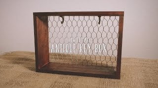 木箱とフックで作るアンティーク風キーボックス