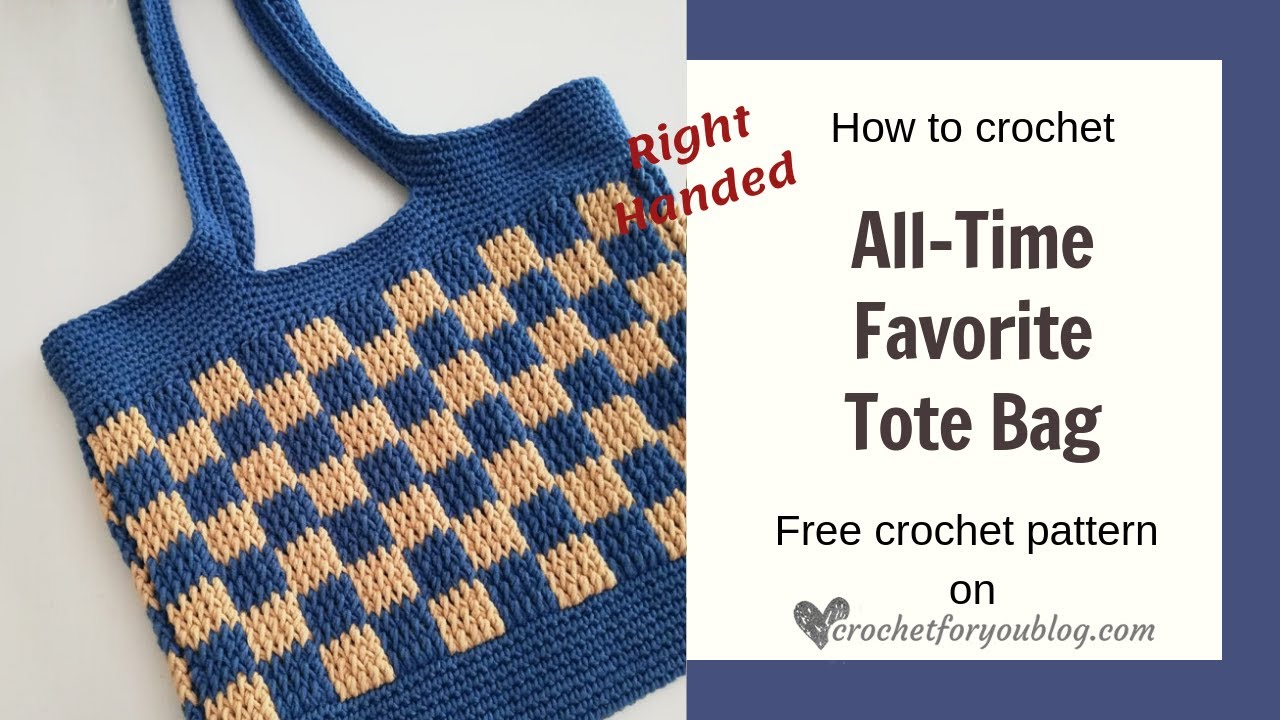 Checkered Tote Bag – Free Pattern - A Knot of Yarn