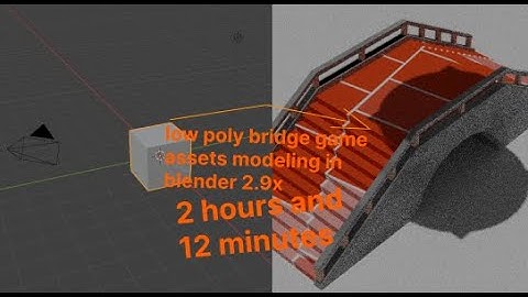 low poly bridge game assets modeling in blender 2.9x