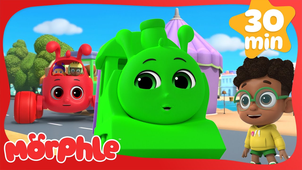 Orphle the Train Conductor! | 🔴 Morphle VS Orphle 🟢 | Vehicles, Cars ...