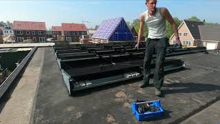 22 zonnepanelen platdak flatfix fusion incl live monteren panelen go-pro timelapse