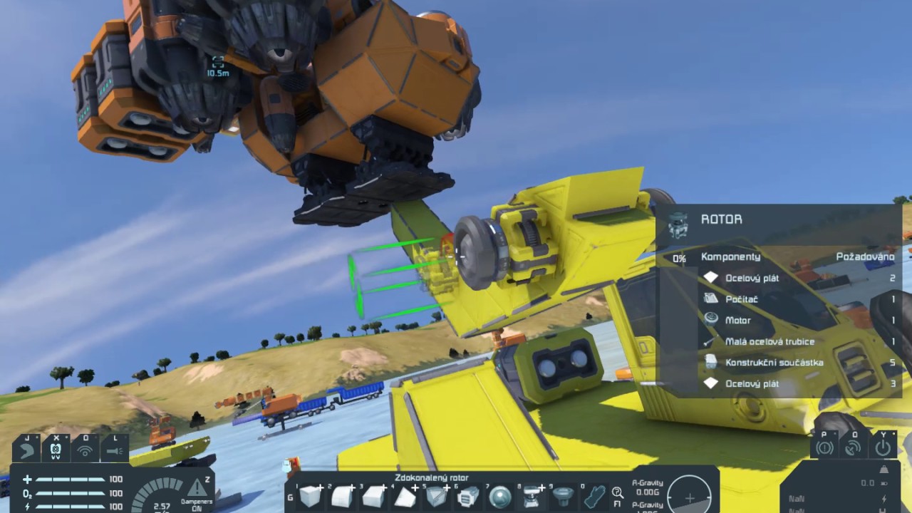 Space Engineers Construction and tests Excavator 200 and Truck Part