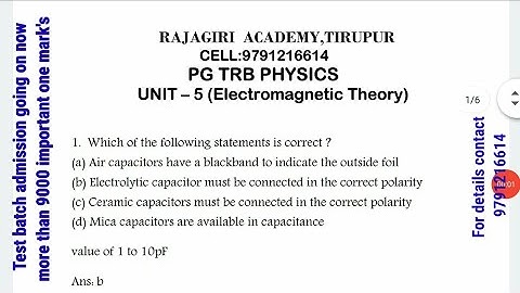 Pg trb physics /Unit 5/Electromagnetic theory /study material /test batch
