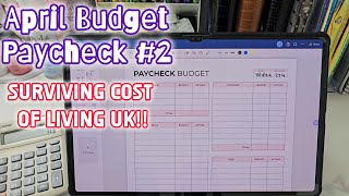 BUDGET WITH ME | COST OF LIVING CRISIS UK | LOW Income Budget British Family of 2/Budget By Paycheck