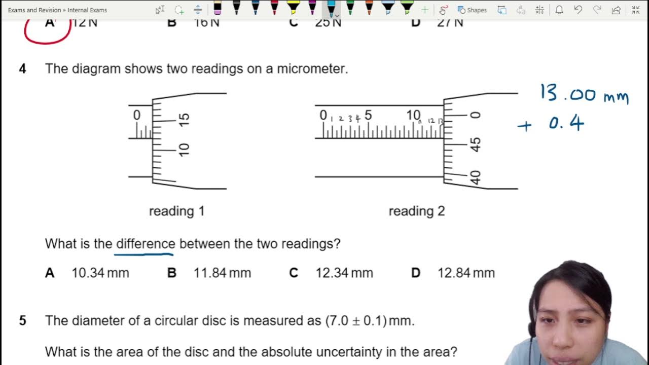 MJ21 P13 Q4 Difference in Micrometer Readings May/June 2021