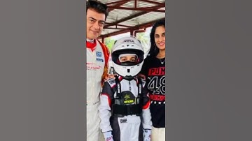 Ajith with Son Aadvik 🏁 Racing Moments | Shalini by Their Side #thala #trending