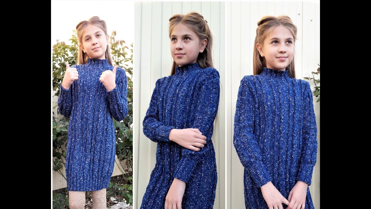 Вязаное платье для девочки — легкие схемы вязания спицами и крючком для детей 1, 2, 3, 4, 5 лет