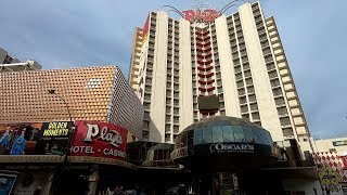 HOTEL APACHE AT BINION'S ROOM REVIEW ON FREMONT STREET LAS VEGAS PLUS MORNING WALK