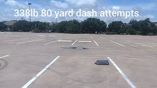 80 yard dash attempts