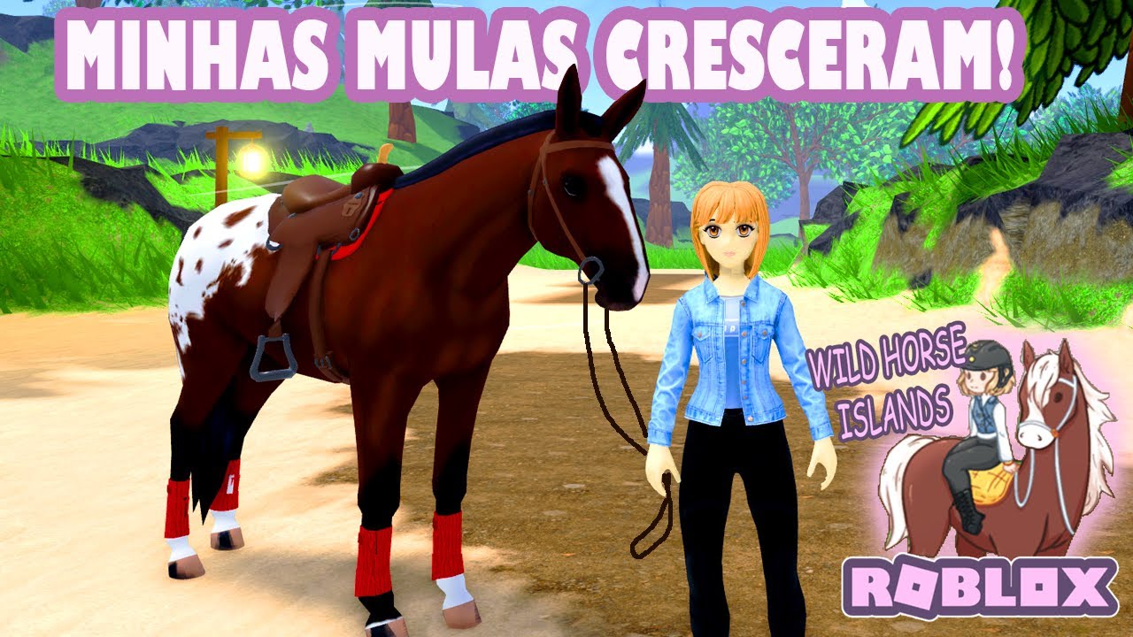 MINHAS MULAS E BURROS CRESCERAM! - ROBLOX wild horse island