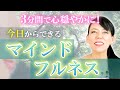 ３分間マインドフルネス【実践】心穏やかに！