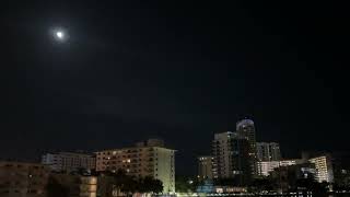Almost full moon in Miami tonight