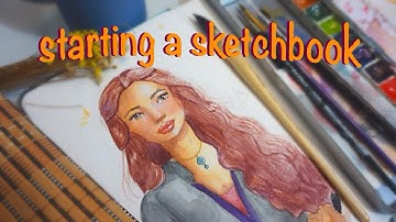 STARTING A SKETCHBOOK | watercolor painting (no music, asmr style) 