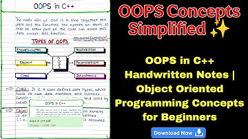 OOPS in C++ Handwritten Notes | Object Oriented Programming Concepts for Beginners