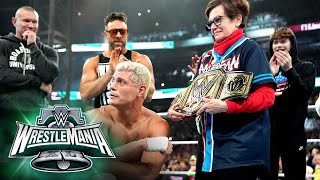 Thumbnail for Roman Reigns vs. Cody Rhodes — Bloodline Rules Match: WrestleMania XL Sunday highlights