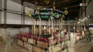 高御座・御帳台の解体作業始まる