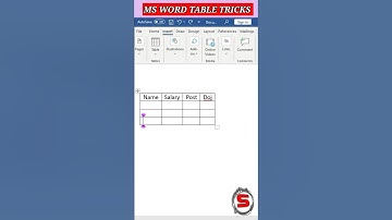How To Create Table In Ms Word | Short Method To Insert Table| #short #word #viral