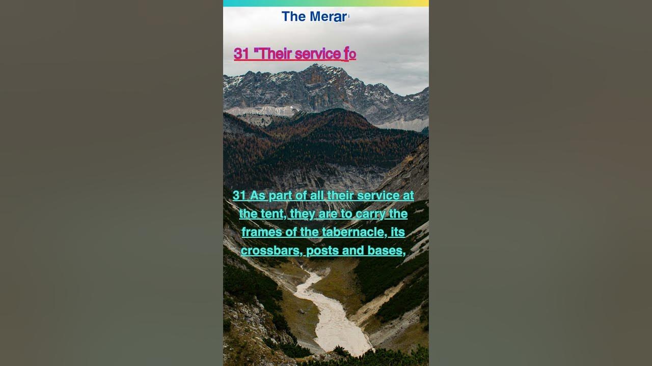 Numbers 4 29 31 cjb niv the merarites youtube