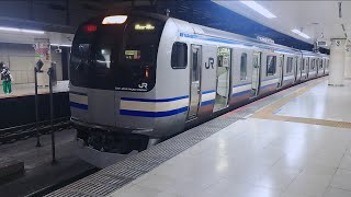 横須賀・総武快速線 東京駅 地下ホーム E217系 発車