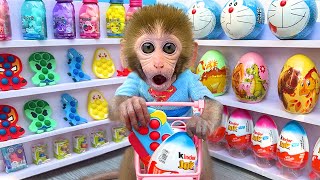 Monkey Baby Bon Bon doing shopping in Fidget Toys and Lollipop store