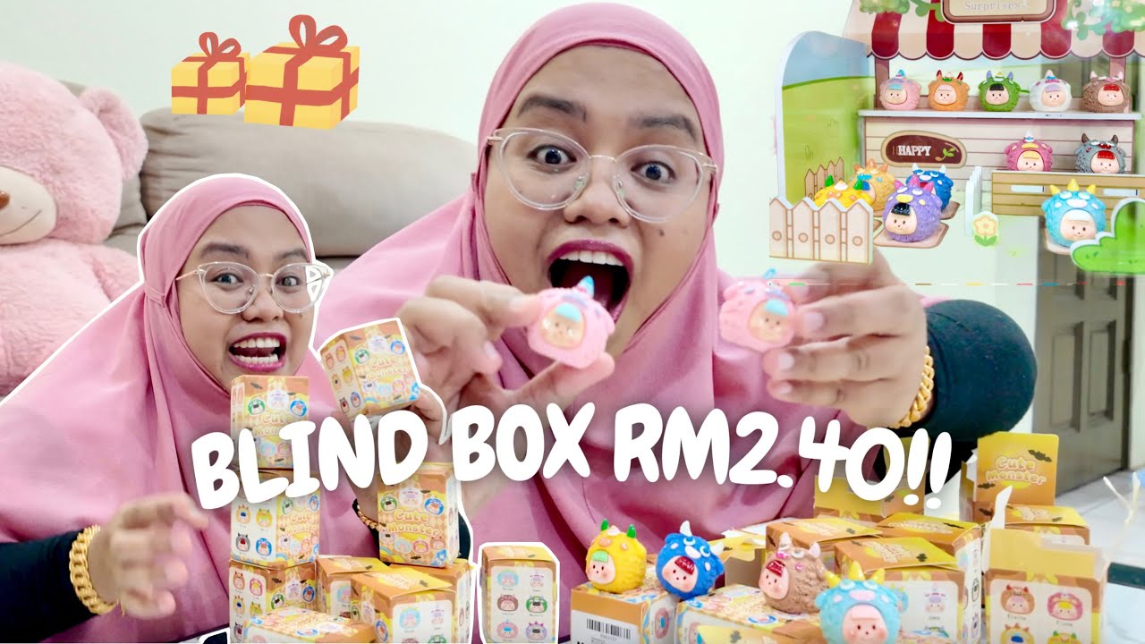 Unboxing Cute Monster Blind Box RM2.40 ~ Tak Sangka Dapat Comel Macam Ni  🤯😍🎁✨