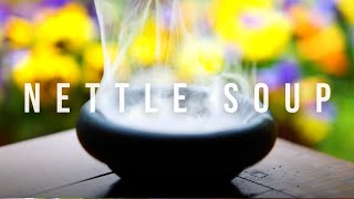 Nettle Soup with Liquid Nitrogen Oat Cream | Pine Smoke & Wild Nettle Dashi