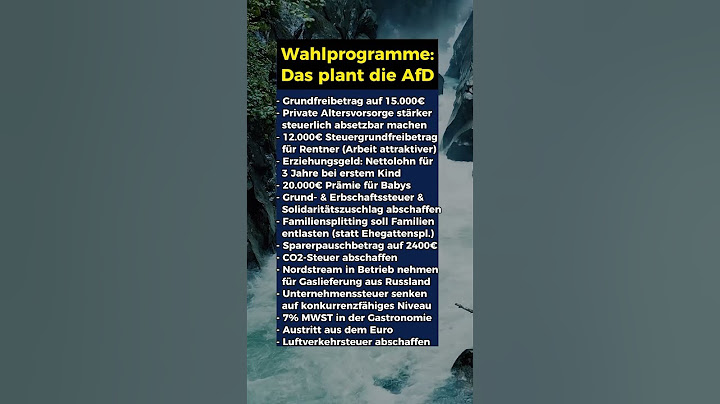 Wahlprogramm der AfD!