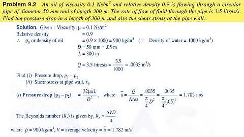 Fluid Mechanics- Viscous Flow : Numericals based on Circular Pipe by Mr.Prashant B.Maitreya