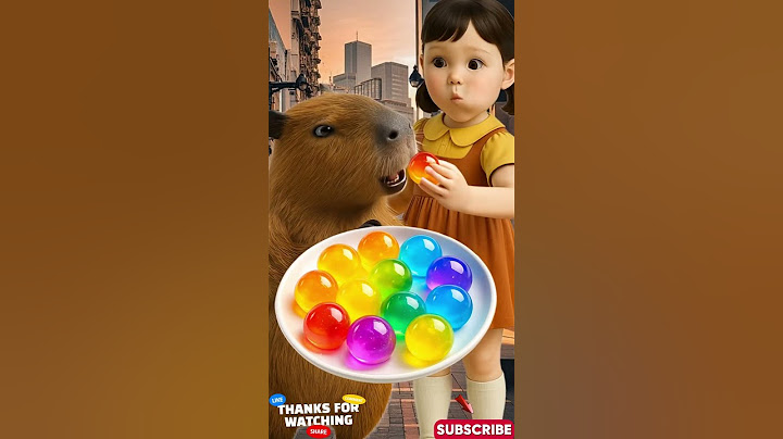 Rainbow Glittery Jelly Balls ASMR with Capybara and Girl 🍇✨ #shorts #capybara #squidgame #smile