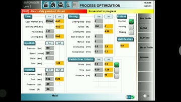 PROCESS Optimisation page  part 1 of injection Molding Machine -6th video  of IM series