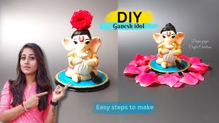 DIY Ganapati idol making at home/little ganesha/eco friendly Ganesha #diycrafts #goodvibes