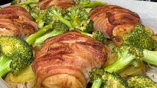 Bacon Wrapped Chicken Sheet Pan Dinner