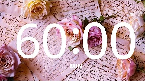 60 Minute Countdown Timer 🌺 Flip Clock with Simple Beeps⏲️