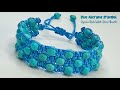 DIY Blue Macrame Bracelet Square Knot With Stone Beads | Macrame Bracelet Tutorial