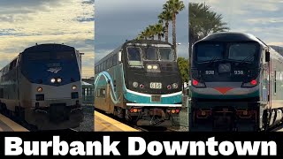 Railfanning Burbank Downtown 2024 | Metrolink, Amtrak, And Union Pacific | (4K)