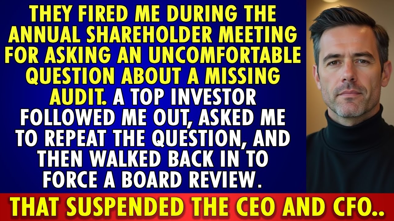Fired at the ANNUAL meeting for an UNCOMFORTABLE QUESTION; a TOP INVESTOR triggered a BOARD REVIEW!!
