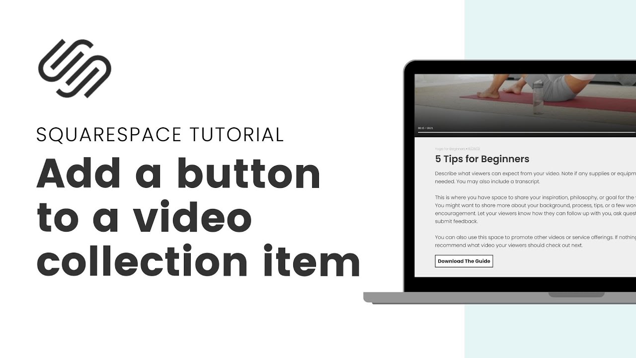 How to add a button to a Squarespace video collection item tutorial ...