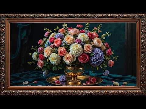 Luxurious Floral Masterpiece 🌹 Peonies & Hydrangeas in Gilded