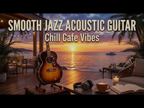 Smooth Jazz Guitar by the Sea 🌊 Cool Cafe Vibes • Relaxing Guitar Music for Cafe, Study & Work