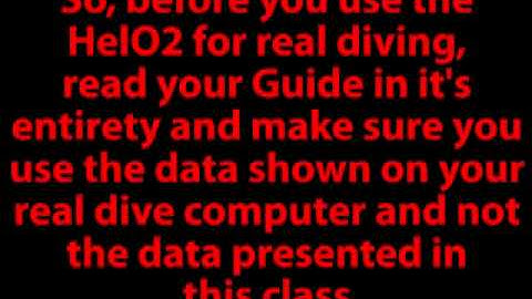 Suunto HelO2 dive computer - Online Class - m1s2