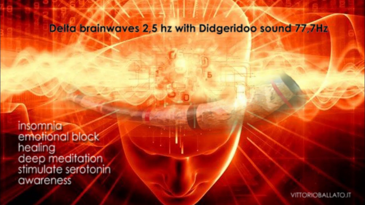 Binaural Beats Delta brainwaves 2,5 hz, with Didgeridoo sound 77,7Hz