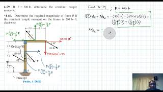 4–79, 4–80 Force System Resultants (Chapter 4: Hibbeler Statics) Benam Academy